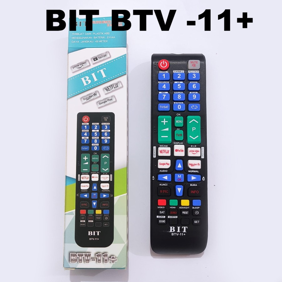 REMOTE TV LCD LED UNIVERSAL BIT BTV 11+ / REMOT TELEVISI