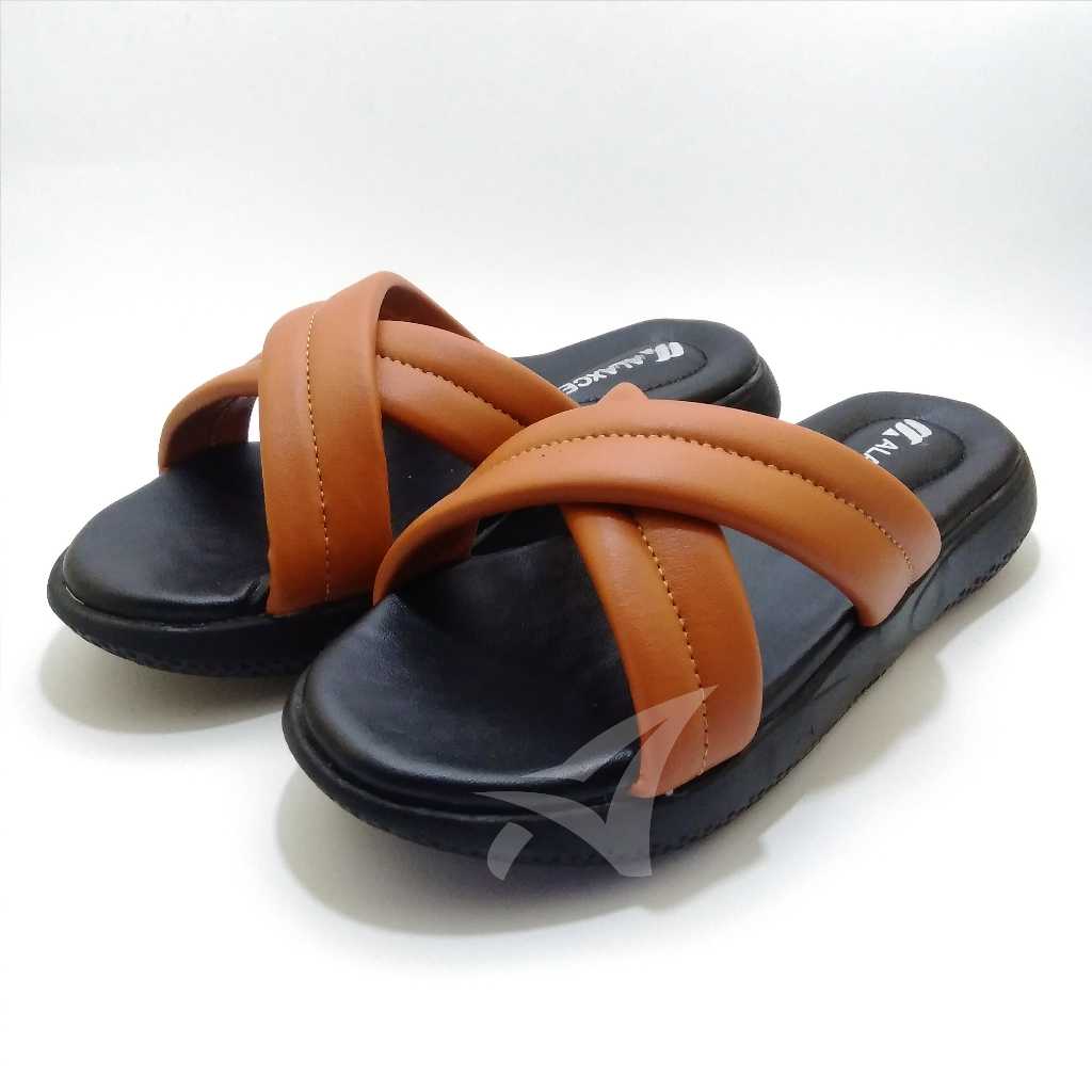 ALAXCE Platform ban 2 Sandal slop wedges wanita sole tinggi empuk kasual kekinian