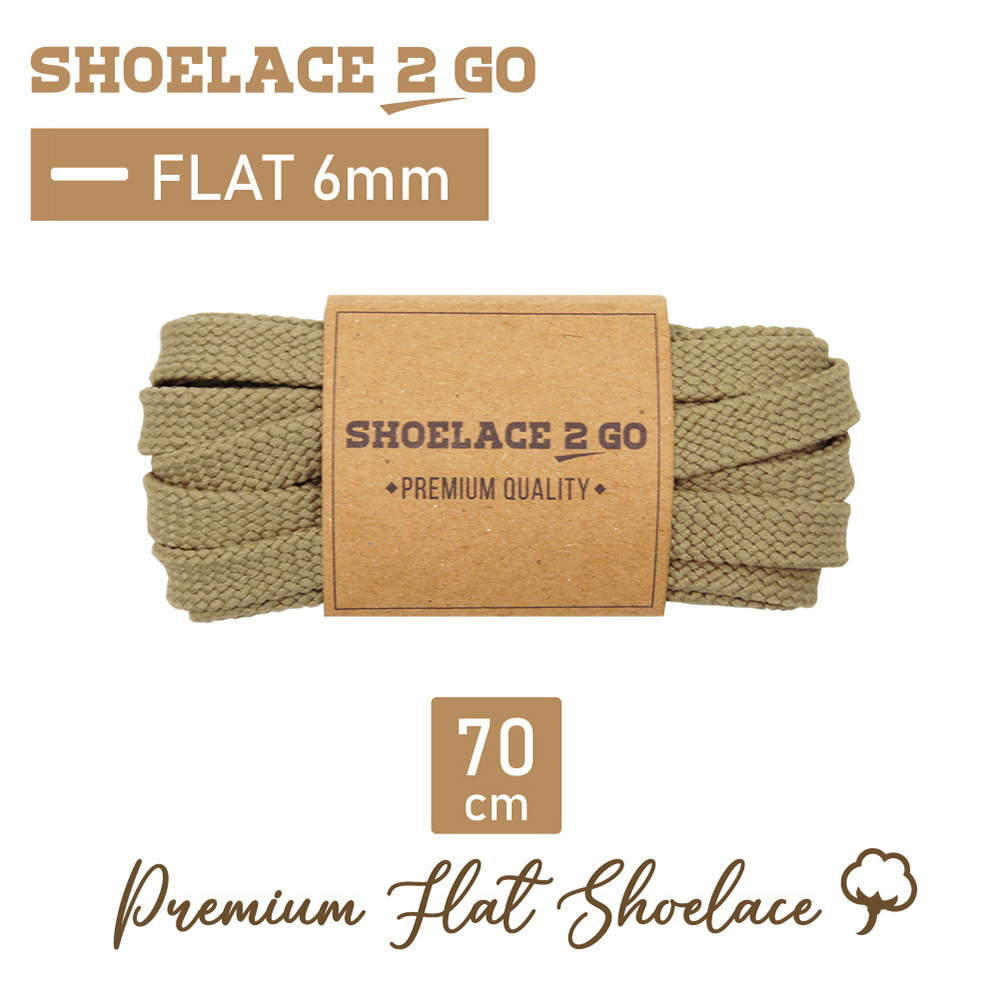 SHOELACE 2 GO PREMIUM TALI SEPATU GEPENG PIPIH FLAT C2 - BROWN - 70CM