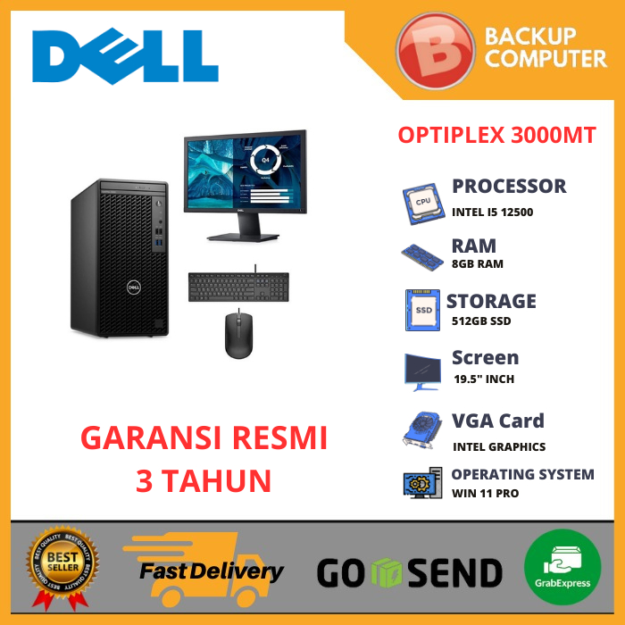 PC DESKTOP DELL OPTIPLEX 3000MT I5 12500 8GB 512GB SSD