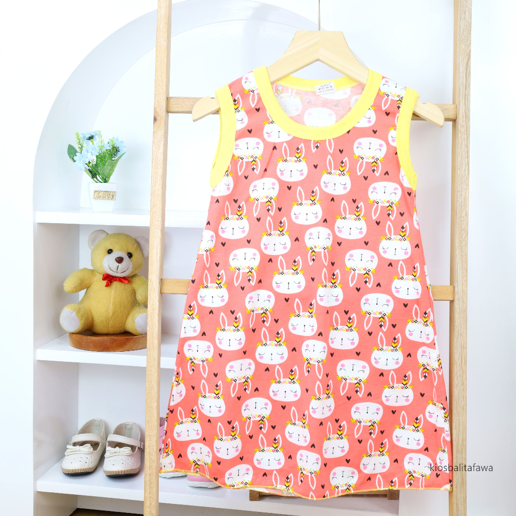 (ISI 3 PCS) Dress Yukensi uk 3-5 Tahun / Baju Harian Daster Anak Perempuan Atasan Bahan Kaos Murah