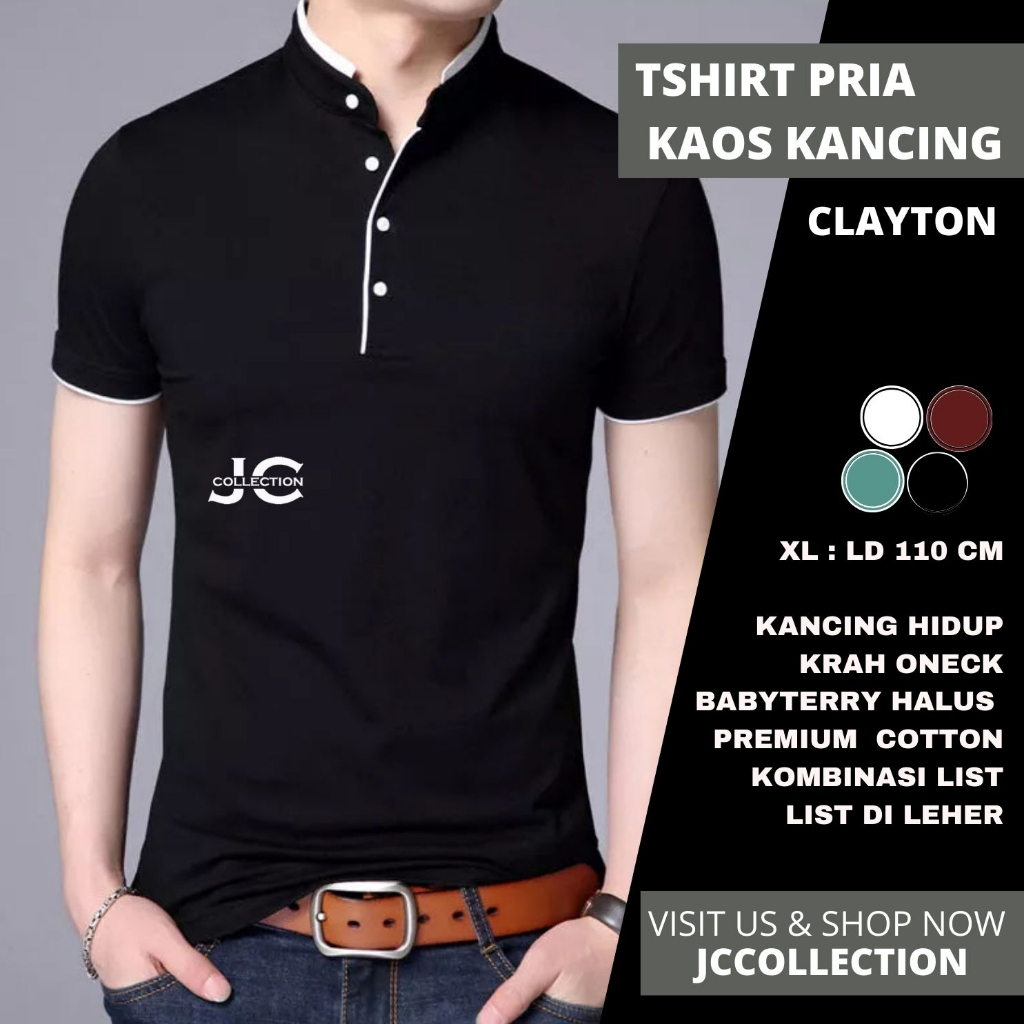 Tshirt Kaos Pria Oversize Fit to L/XL Leher Clayton  - JCCollections