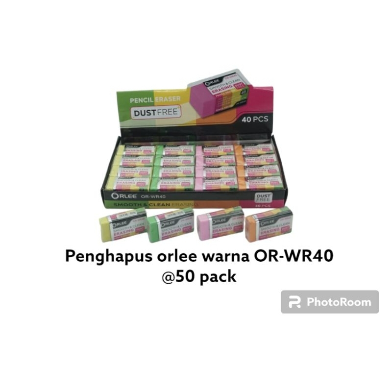 

Penghapus/ Setip/ Stip Pensil Berwarna Merek Orlee OR-WR40 1 Pack (isi 40pcs)