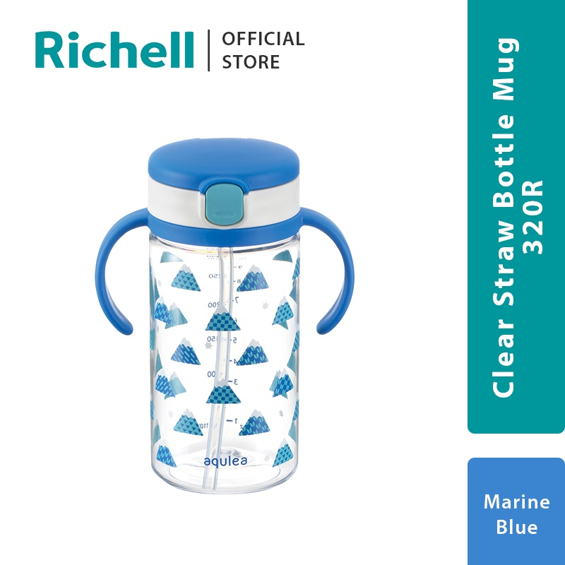 RICHELL - Clear Straw Bottle Mug R 380ml (Tersedia varian warna)