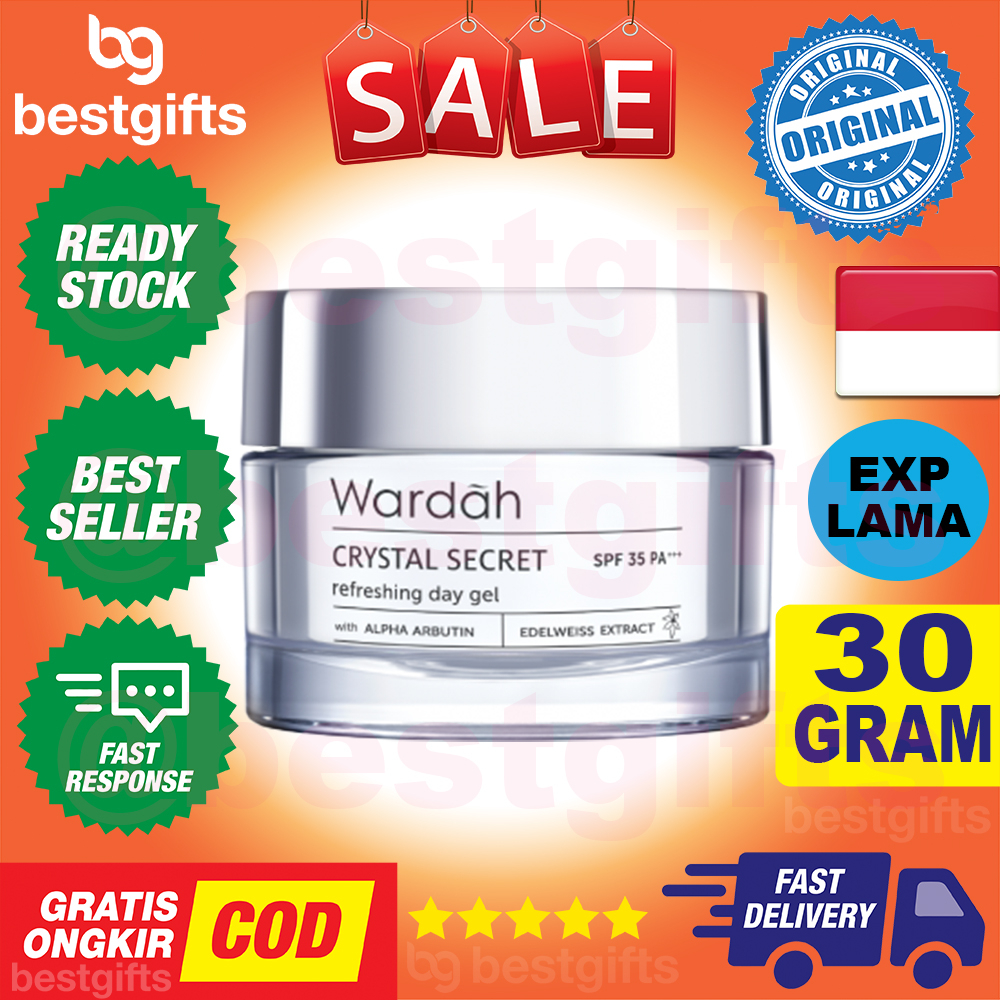 WARDAH CRYSTAL SECRET REFRESHING DAY GEL JEL MENGHILANGKAN NODA HITAM 30 GRAM