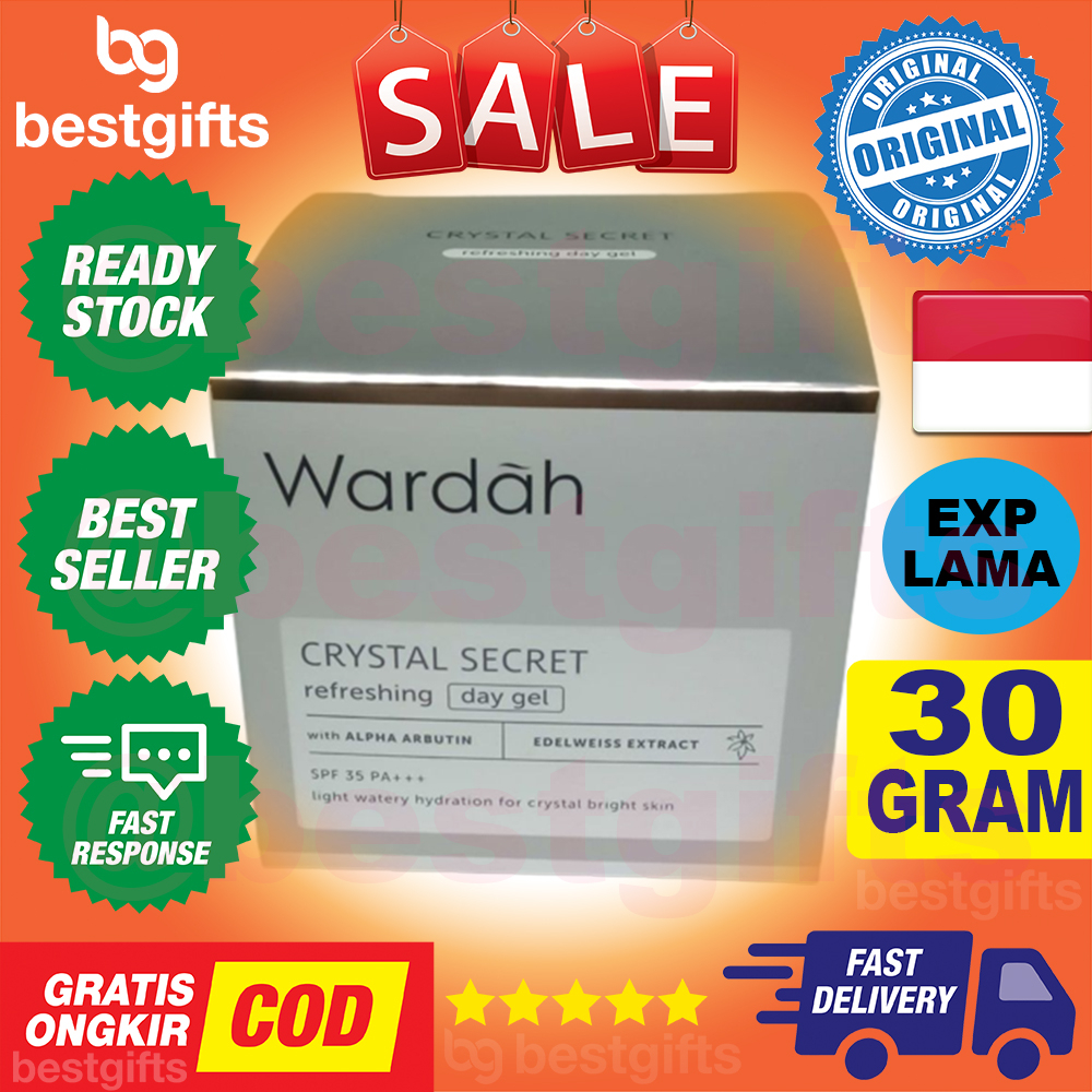 WARDAH CRYSTAL SECRET REFRESHING DAY GEL JEL MENGHILANGKAN NODA HITAM 30 GRAM