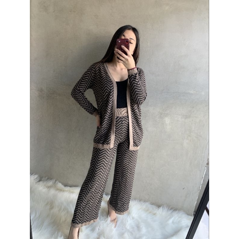 DANISH KNIT SET bisa beli terpisah oneset rajut kardigan outter tangan panjang wanita kulot panjang halus adem