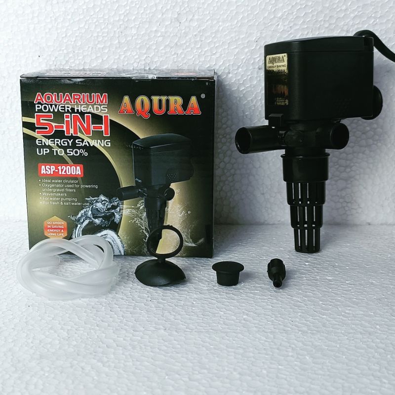 AQURA ASP 1200 A mesin pompa filter celup akuarium ph power heads aquarium waterpump kolam lph water pump