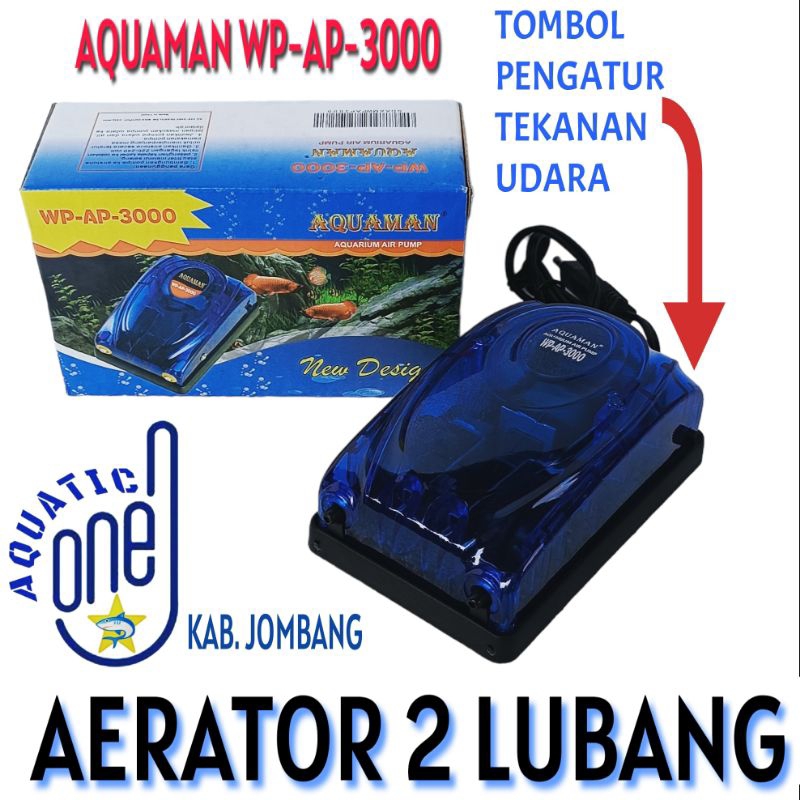 AQUAMAN WP AP 3000 mesin pompa gelembung udara aerator aquarium airpump 2 lubang air pump kolam akuarium