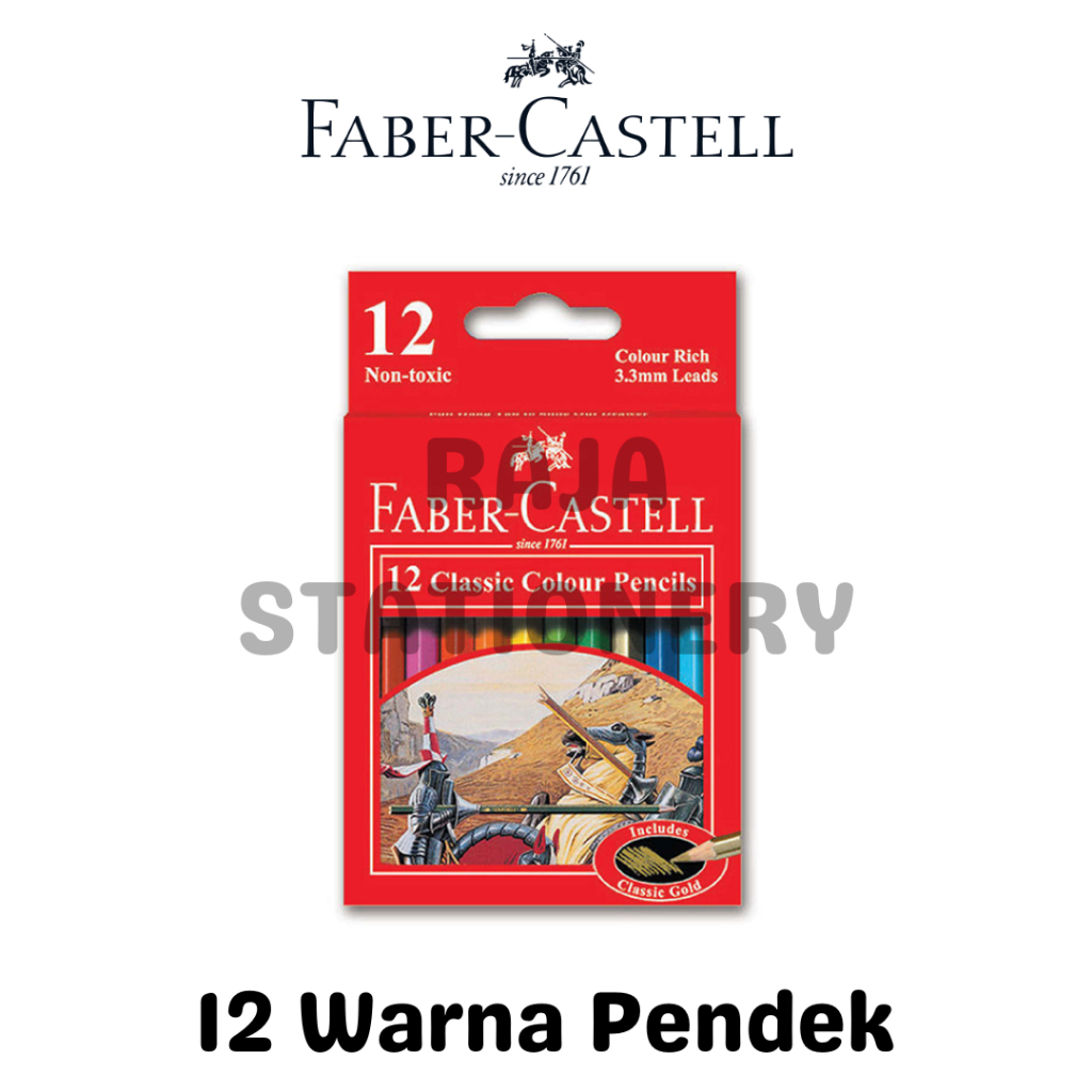 

FABER CASTELL CLASSIC COLOUR PENCIL 12 COLOURS SHORT / PENSIL WARNA FABER CASTELL 12 WARNA PENDEK