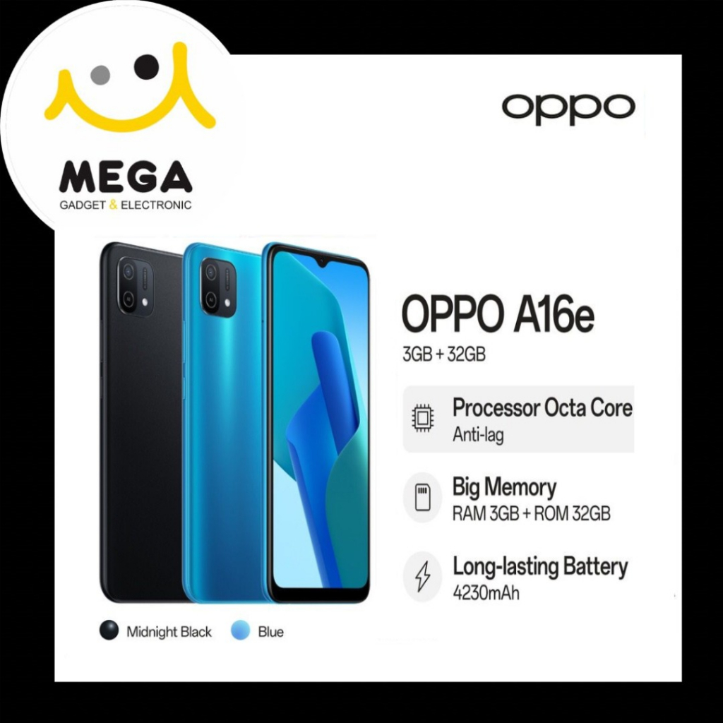 Oppo A16e 3GB + 32GB Garansi Resmi Oppo Indonesia