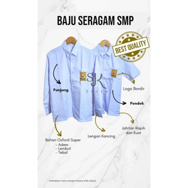 BAJU PUTIH SERAGAM SEKOLAH SMP MTS//SERAGAM SEKOLAH SMP//BAJU PUTIH SMP//SERAGAM SMP//BAJU PUTIH SEK