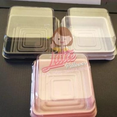 (MPK Pink) Mika Puding Kotak Mini - Mika Moon Cake Sedang - Mika Kue