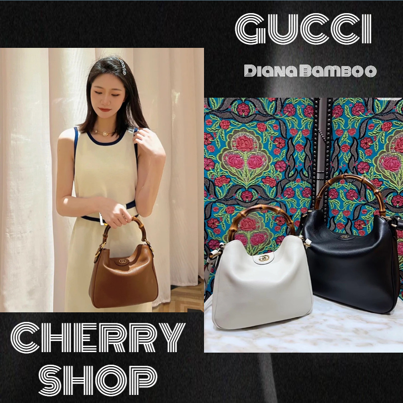 ✨100% authenti✔Gucci Diana Bamboo Small Shoulder Bag Women's Slub Handbag tas tangan