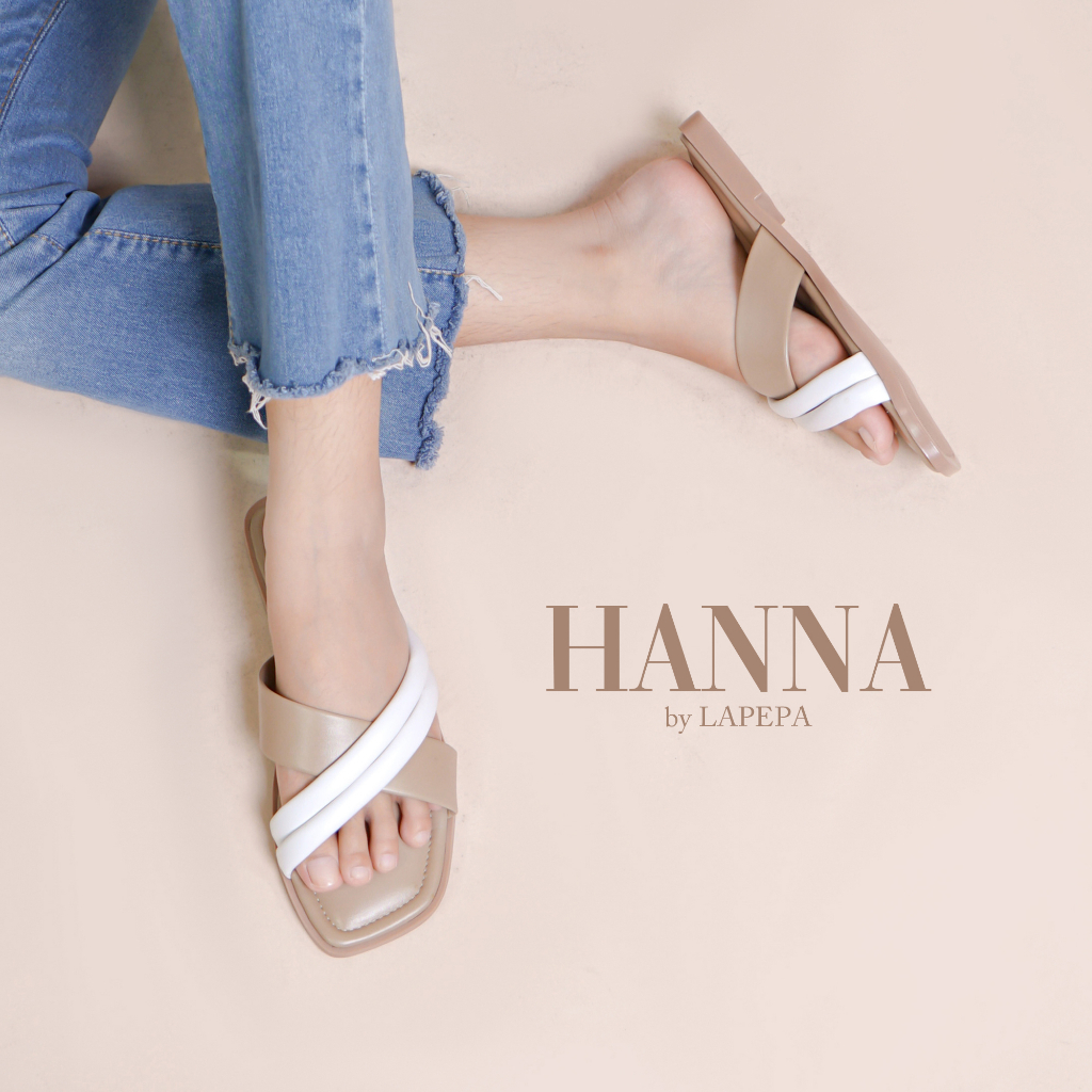 Adarastore - Lapepa HANNA Sandal Flat Empuk Sendal Wanita Kekinian  Model Silangan Kekinian