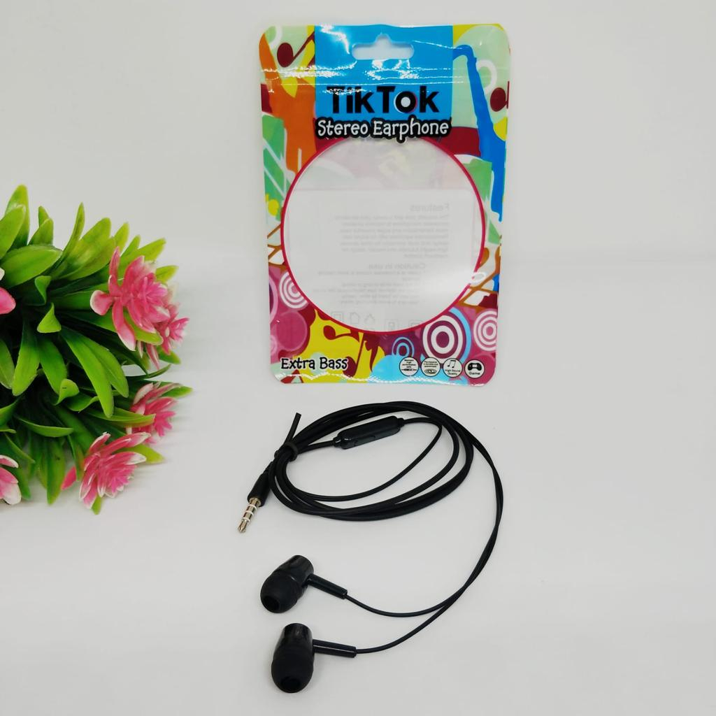 HANDSFREE TIKTOK TK29 LIMITED EDITON SUPER BASS UNIVERSAL FOR ANDROID SMARTPHONE SUPPORT SMUA HP PROMO SEN