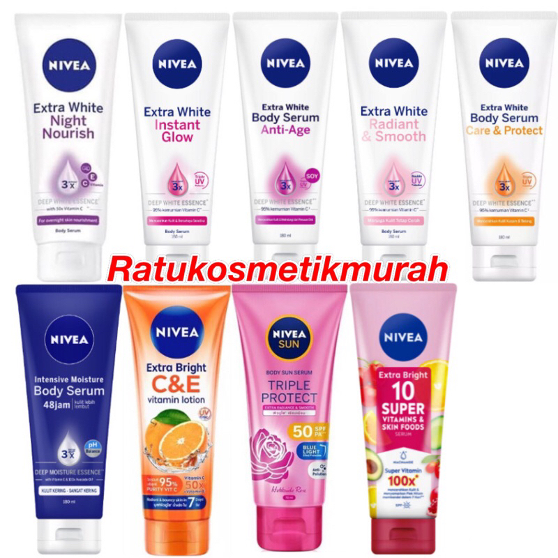 NEW !! NIVEA Body Serum Extra White C&amp;E Vitamin Lotion -Extra White Serum 10 Super Vitamin &amp; Skin Food + Niacinamide SPF15 l Care