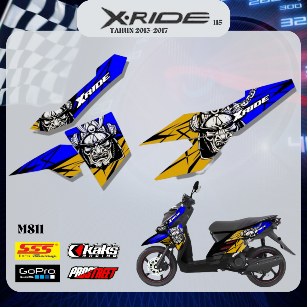 Sticker Striping Lis Motor Yamaha X RIDE 115 Tahun 2013 2014 2015 2016 2017 M811 Sticker Decal Print