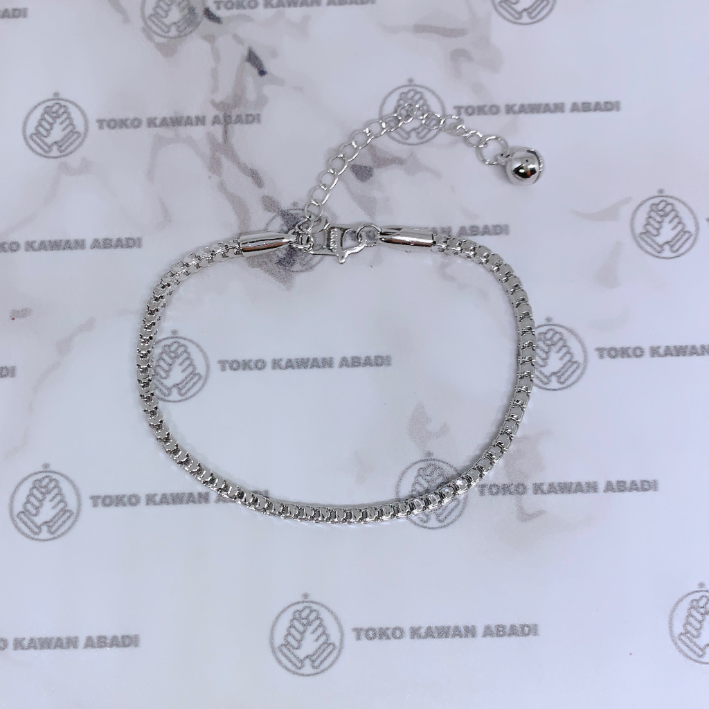 Xuping Silver Gelang Tangan Wanita Dewasa Model Rantai Double Ch *62