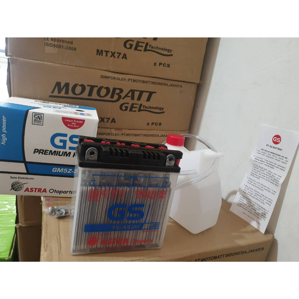 Aki Motor Megapro Primus, Crypton, Shogun 110, F1ZR GM5Z-3B/GT6A MF GS ASTRA ORI AKI BASAH