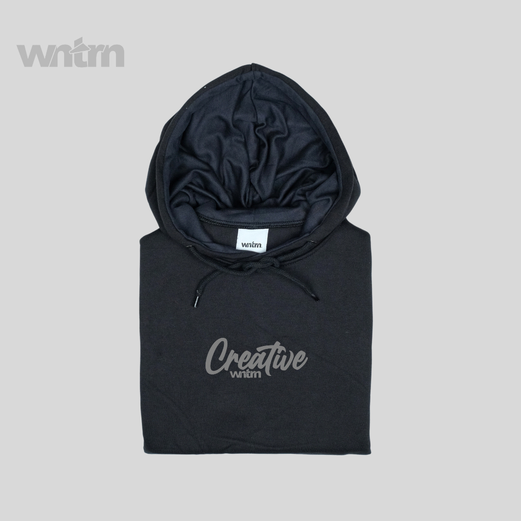 Hoodie Distro Pria Oversize Hitam Sablon Simple Polos Motif Tulisan Kata Print Pullover Lengan Panjang Keren Jumper Basic Nyaman Bahan Fleece Tebal