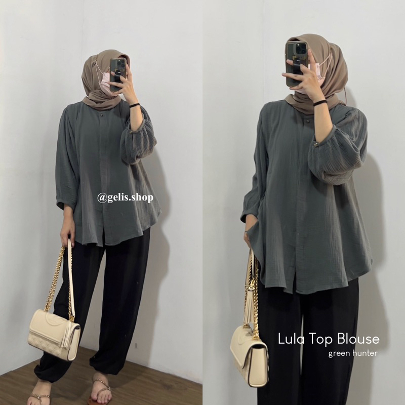 LULA TOP BLOUSE / BLOUSE WANITA KEKINIAN / BLOUSE KOREA / BLOUSE TANGAN BALON / BLOUSE TERBARU