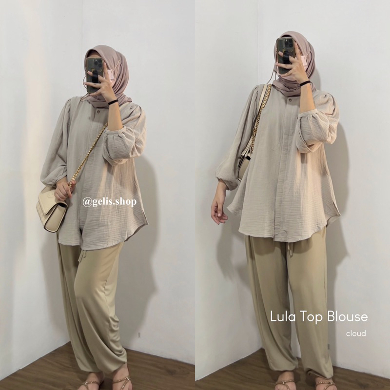 LULA TOP BLOUSE / BLOUSE WANITA KEKINIAN / BLOUSE KOREA / BLOUSE TANGAN BALON / BLOUSE TERBARU