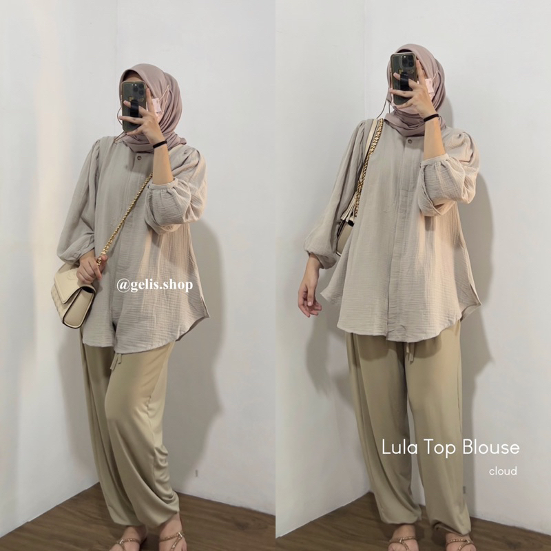 LULA TOP BLOUSE / BLOUSE WANITA KEKINIAN / BLOUSE KOREA / BLOUSE TANGAN BALON / BLOUSE TERBARU