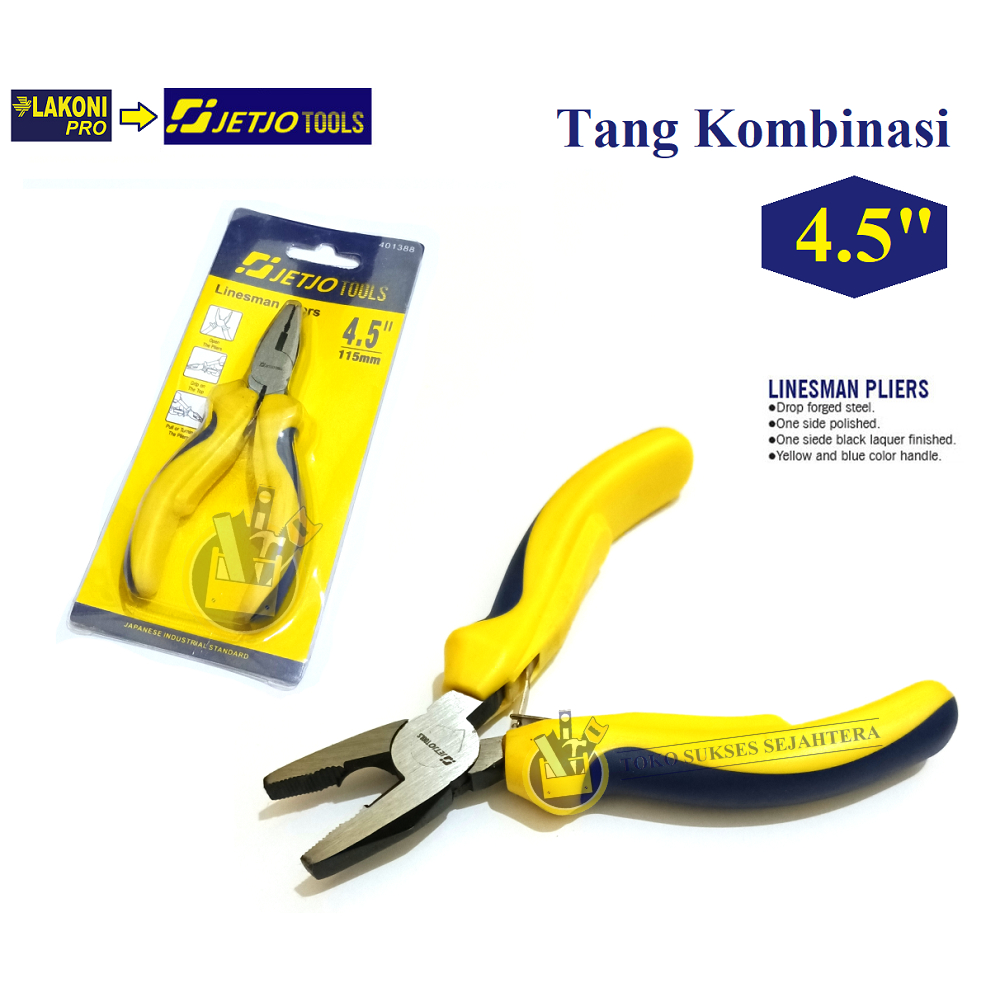 JETJO TOOLS Tang Kombinasi 4.5&quot; Linesman Pliers 4.5 inch 4.5inch Tang Kombinasi Mini LAKONI PRO