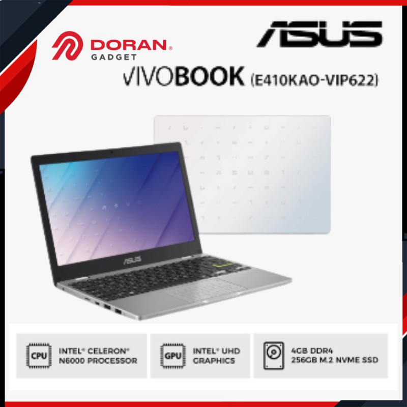 Asus Vivobook E410KAO-VIPS622 Windows 11 Home 14.0-inch LED Laptop Asus E410KAO-VIPS622 - Garansi Re