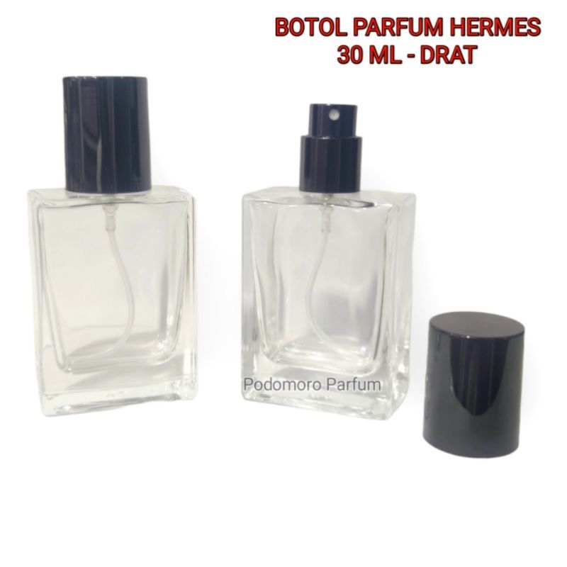 Botol Parfum Kosong Spray 30ml Drat Ulir Tutup Hitam Bottle Parfume Kosong Kaca