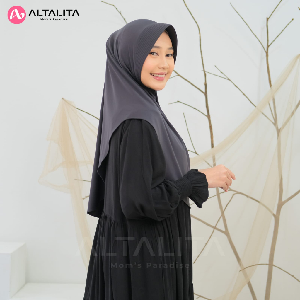 Altalita - Kerudung Instan Qanita Bergo Hamidah Jersey Premium Jilbab Sport Olahraga Ukuran L Hijab Sekolah Instant Menutup Dada Terbaru