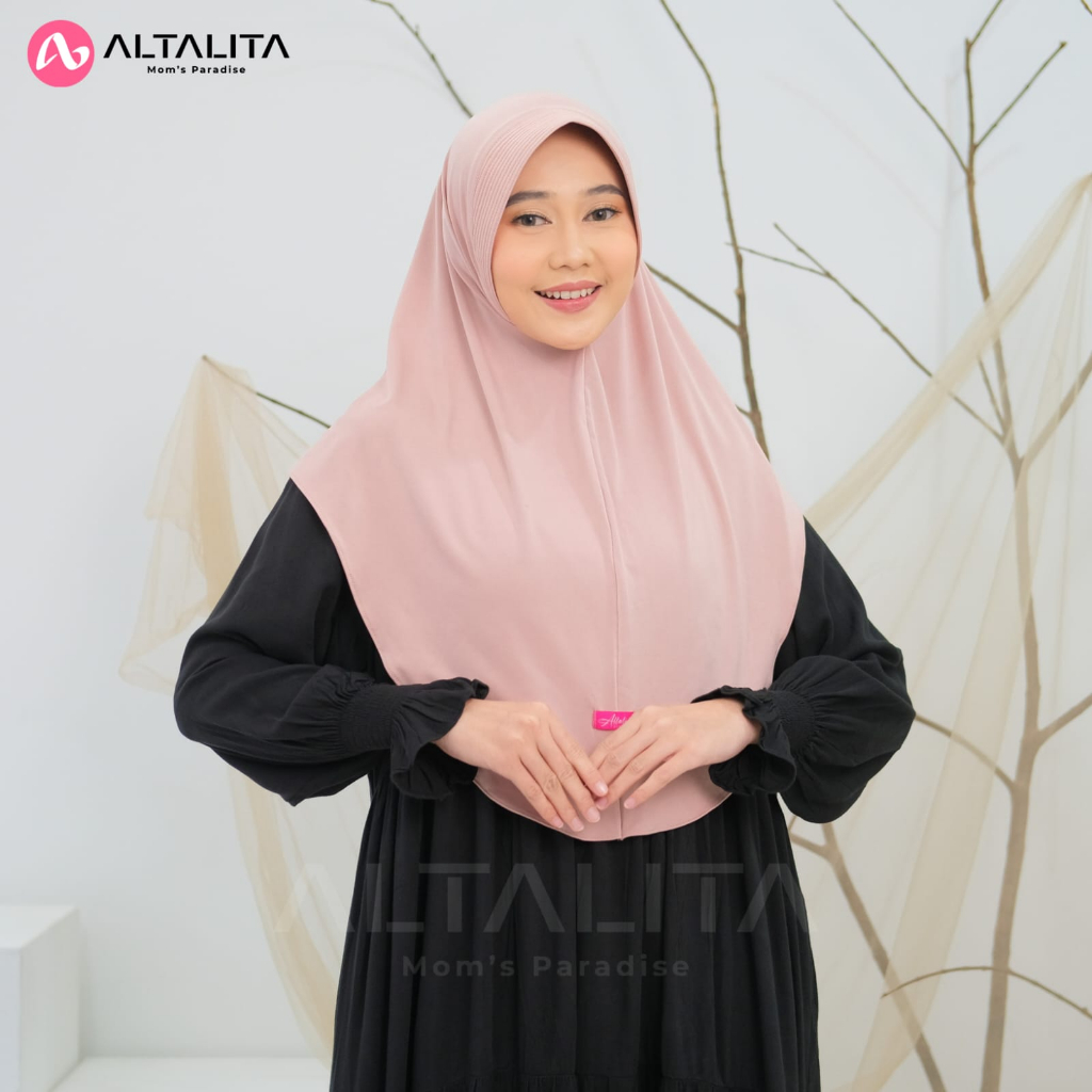 Altalita - Hijab Instan Qanita Penguin Ukuran L Jersey Premium Kerudung Bergo Hamidah Menutup Dada Jilbab Sport Instant Cocok Untuk Sekolah Olahraga Volly Futsal Senam dan Sehari-Hari