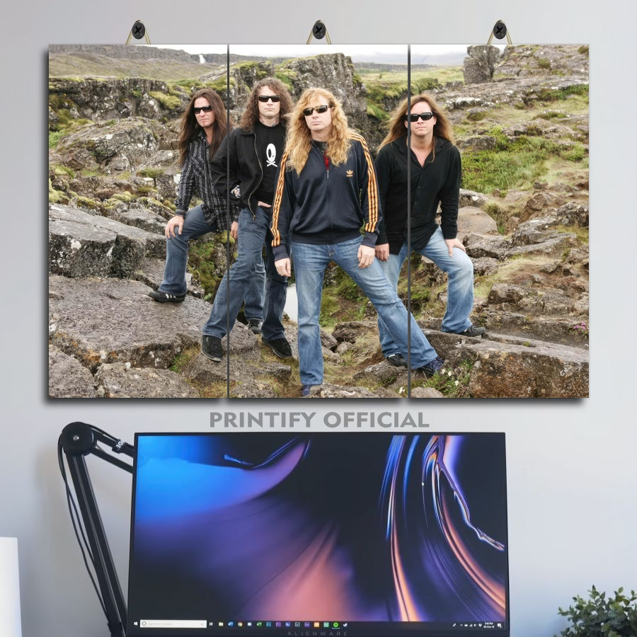 POSTER KAYU ROCK BAND MEGADETH 45X30 MULTIPANEL | POSTER DINDING MEMBER BAND MEGADETH | PAJANGAN ANI