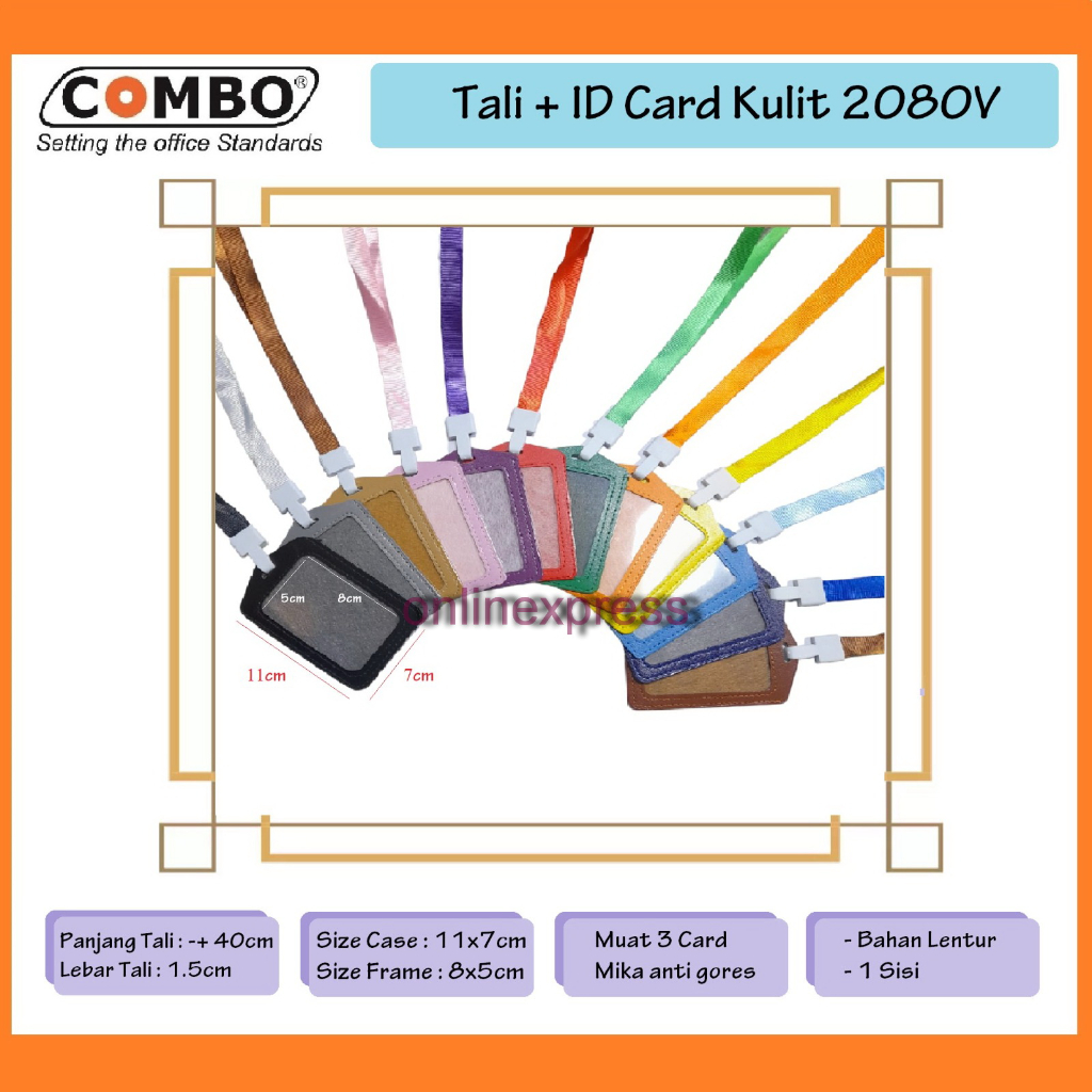 

Tali Lanyard + Card Case Kulit / Name Tag Set 2080V / Card Case + Tali