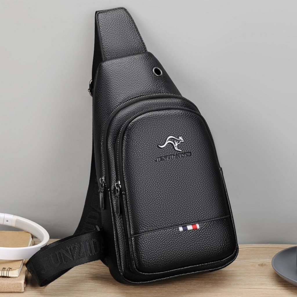 JUNZIDAISHU Tas Selempang Import Pria Kulit PU Style Fashion Terbaru