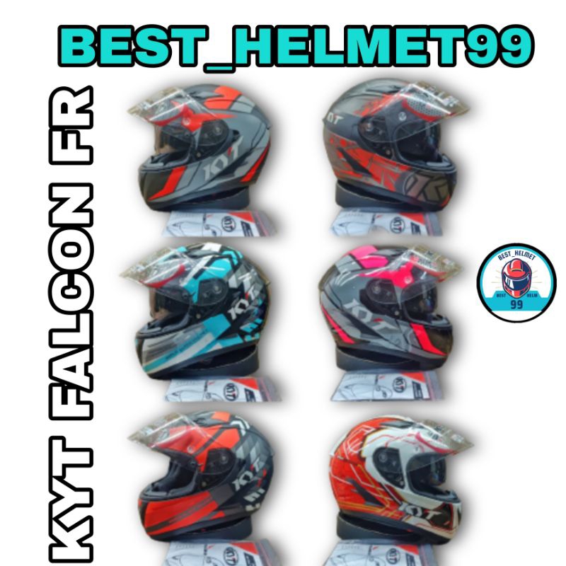 HELM FULL FACE KYT FALCON MOTIF-DOUBLE VISOR