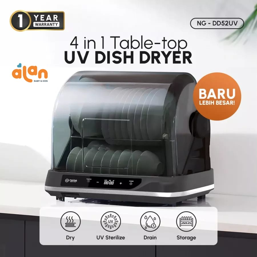 Norge NG-DD52UV 4in1 Table-Top UV Dish Dryer - Alat Steril