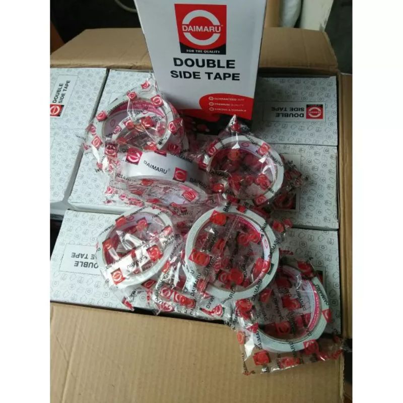 DAIMARU DOUBLE TAPE PUTIH SEDANG 24 mm / Double Tape Bolak Balik 1 Inch