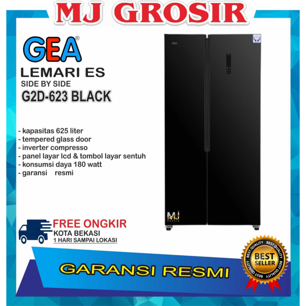 KULKAS GEA G2D 623 LEMARI ES 2 PINTU G2D-623 SIDE BY SIDE