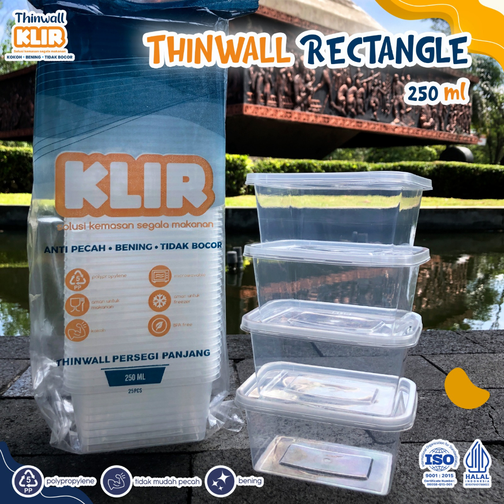 thinwall cup klir persegi panjang /food container 200ML,250ML,300ML