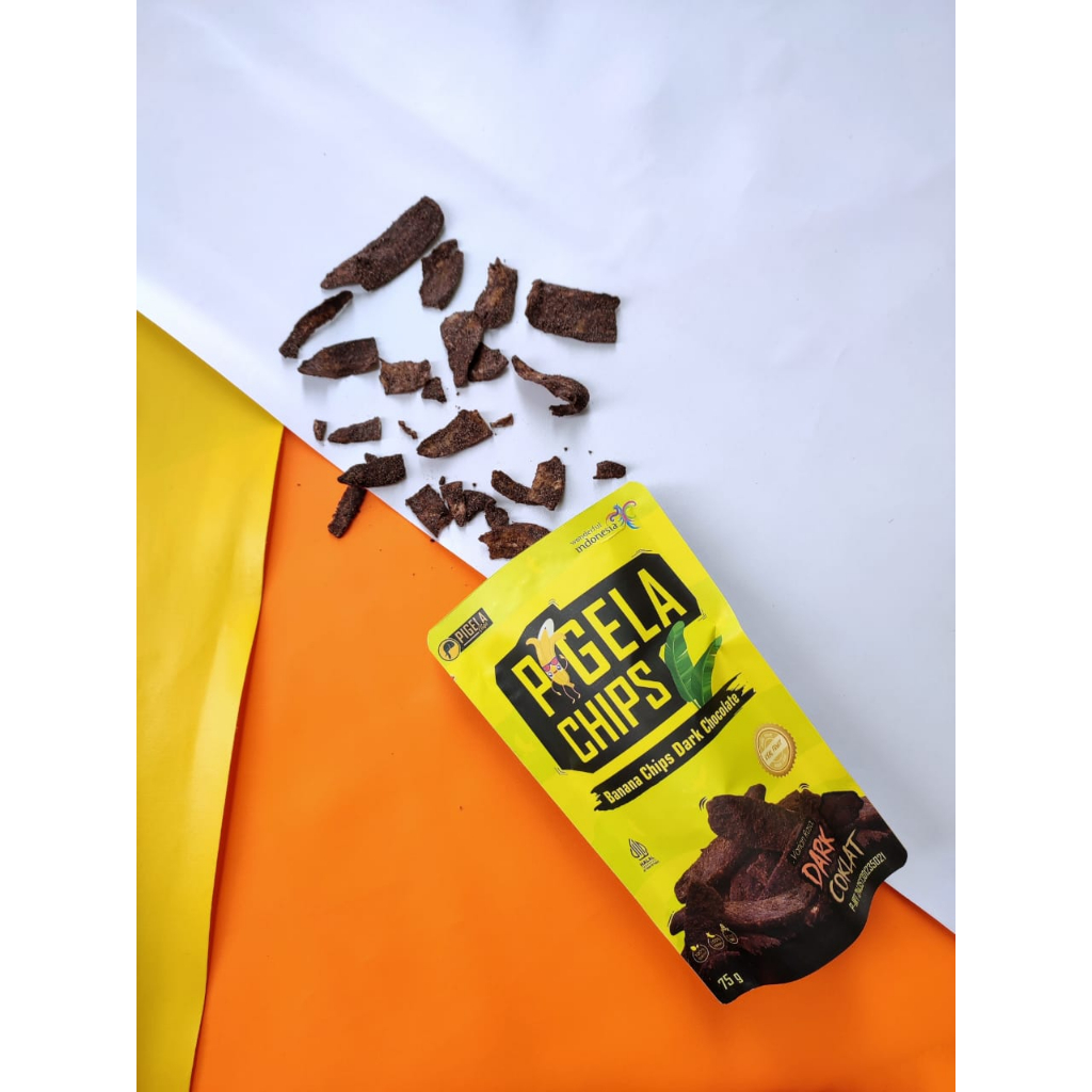 

Pigela Banana Chips Rasa Dark Chocolate - keripik pisang cokelat