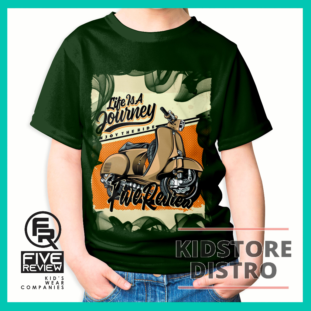 Baju Kaos Anak Unisex Motif Vespa Katun Adem Branded Clothing Kidstore Distro