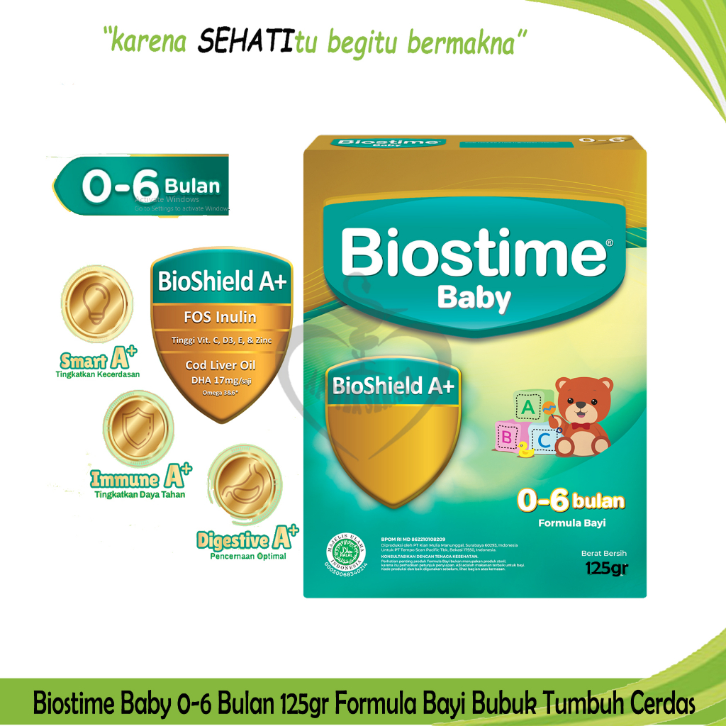 Biostime Baby 0-6 Bulan 125 Gram Susu Formula Pertumbuhan Bayi