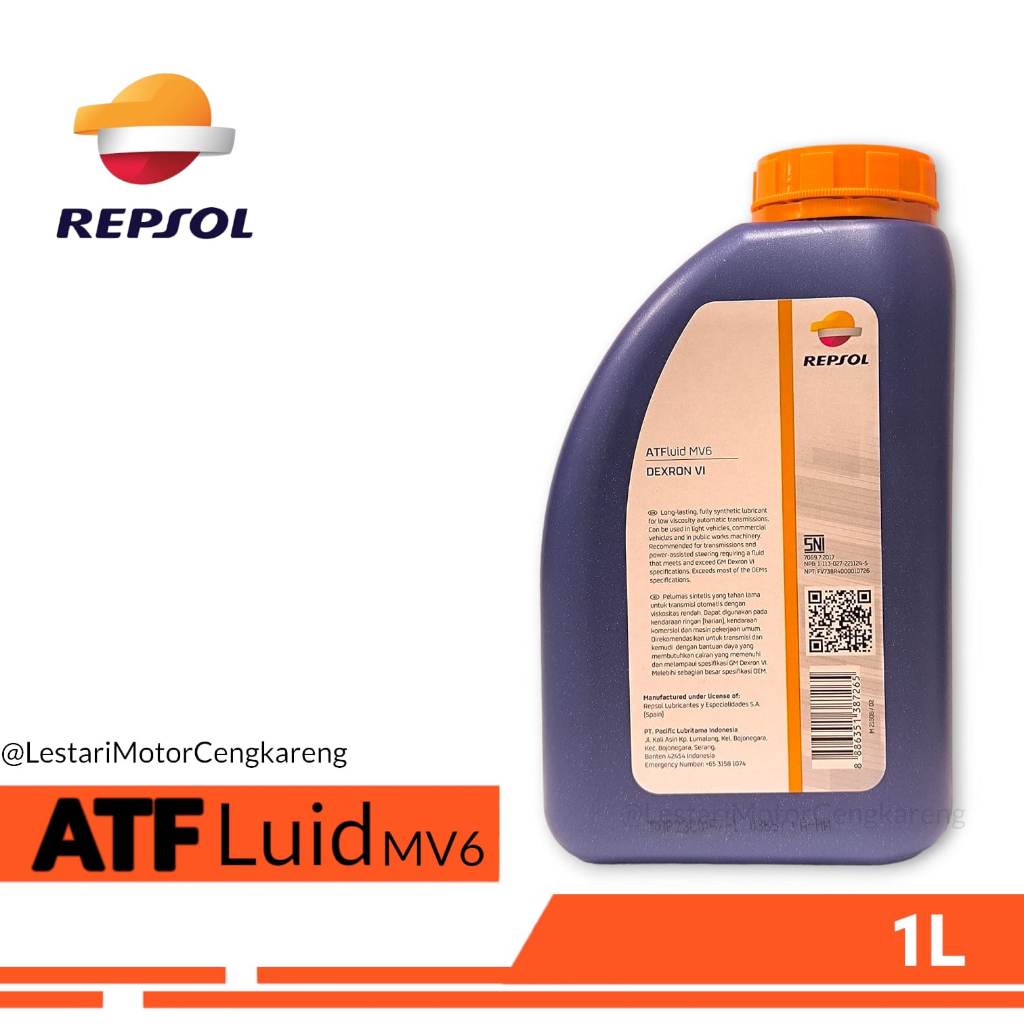 REPSOL ATF FLUID MV6 FULLY SYNTHETIC OLI TRANSMISI MATIC DEXRON VI