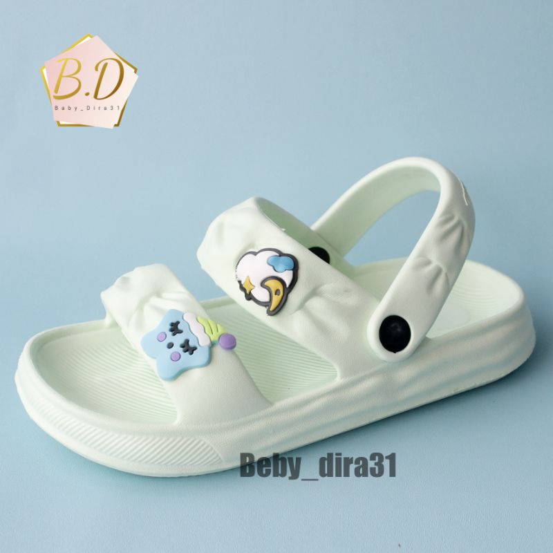 Sandal Anak Perempuan Model Tali Ban 2 Motif Lucu Kekinian/Bahan Eva