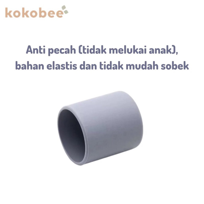 KOKOBEE - Premium Silicone Baby Drinking Cup (6m+) / Gelas Minum Bayi / Tempat Minum / bpa free / lembut / lentur / tidak beracun / food grade / tidak berbau / mudah dibersihkan / tidak kaku / coconi / anti pecah / multicolor / mudah digenggam