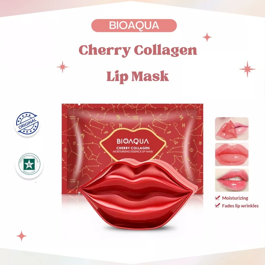 ❤ MEMEY ❤ BIOAQUA Cherry Collagen Lip Mask 1pcs