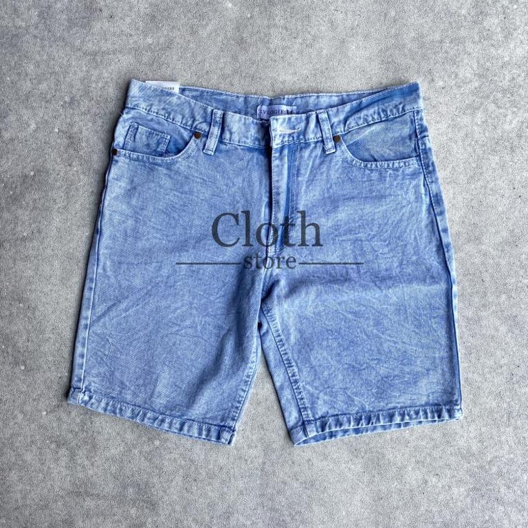 Celana jeans pendek polos pria