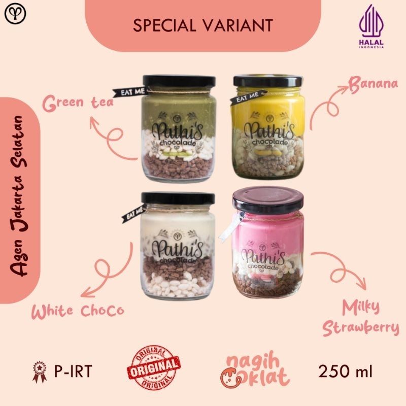 

Pathis Chocolade Varian SPECIAL (Cemilan cokelat lumer - Choco Crunchy in Jar) - @nagihcoklat